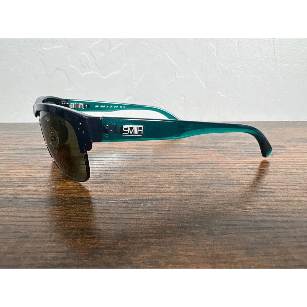 Smith Optics‎ Serenade Sunglasses Pewter Jade Teal Half Rim Square Vintage Style
